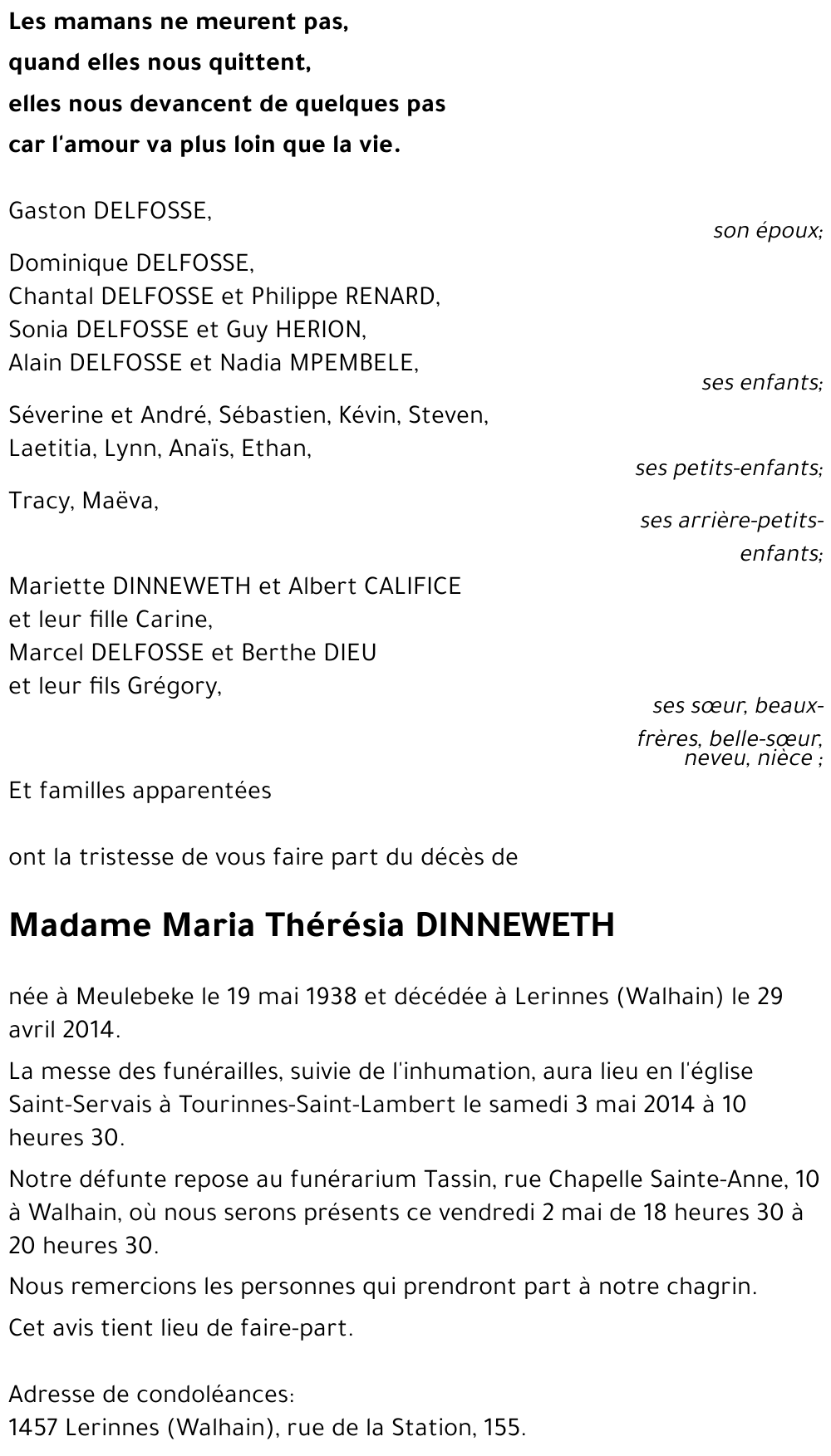 Maria Thérésia DINNEWETH