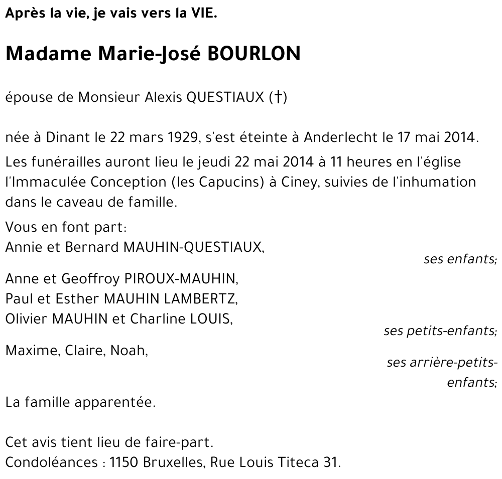 Marie-José BOURLON