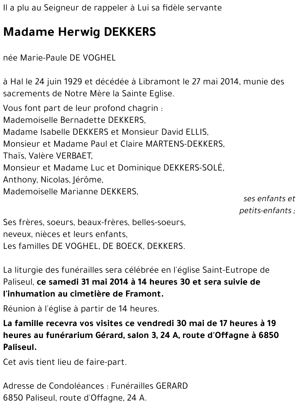 Marie-Paule DE VOGHEL