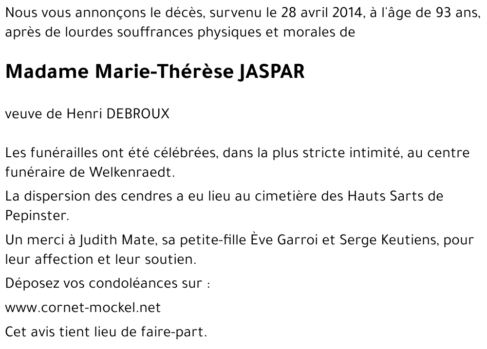 Marie-Thérèse JASPAR