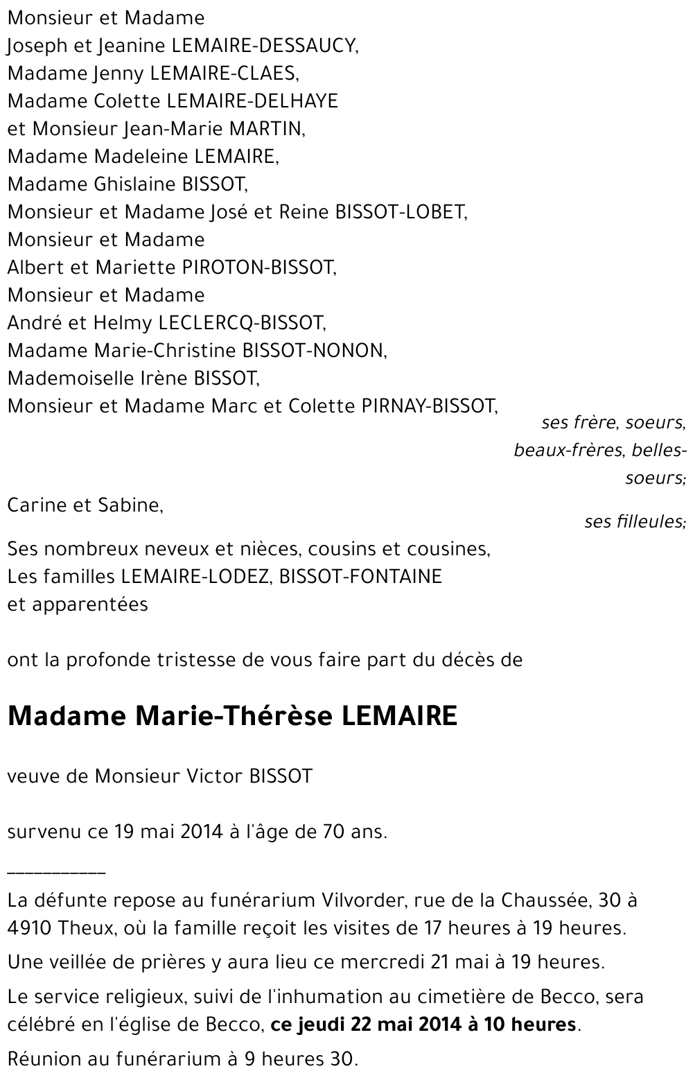 Marie-Thérèse LEMAIRE