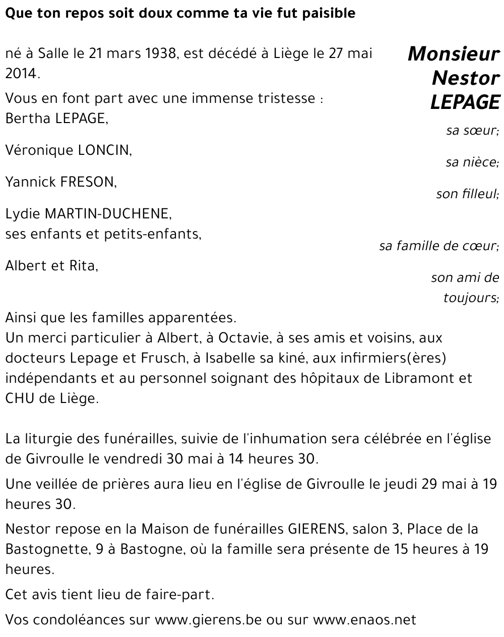 Nestor LEPAGE