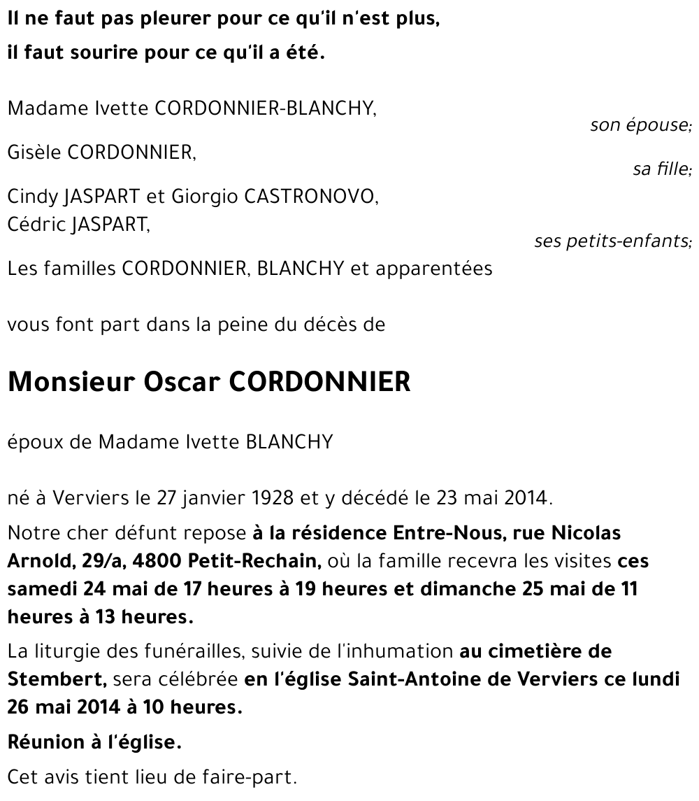 Oscar CORDONNIER