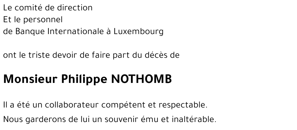 Philippe NOTHOMB