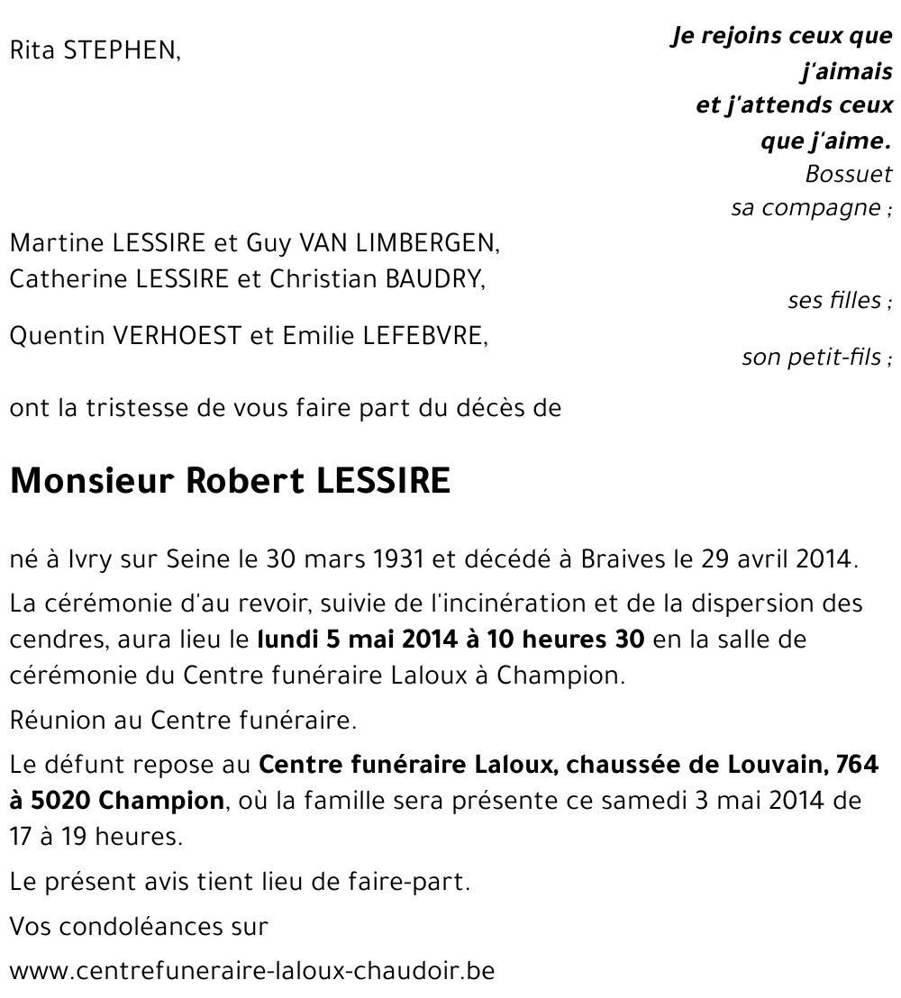 Robert LESSIRE