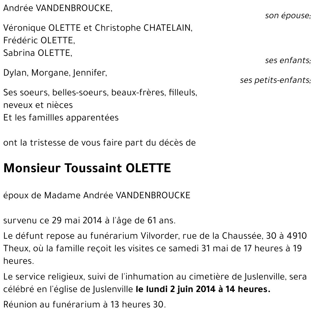 Toussaint OLETTE