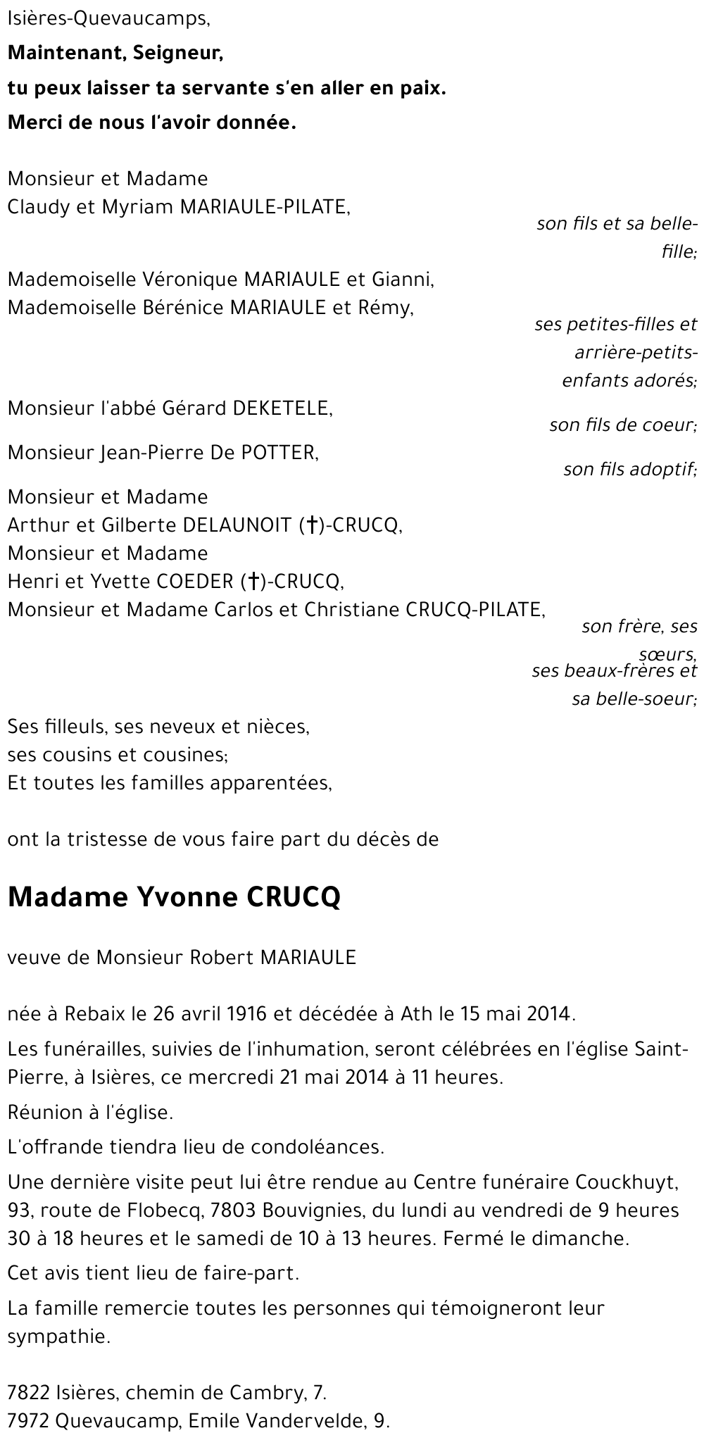 Yvonne CRUCQ