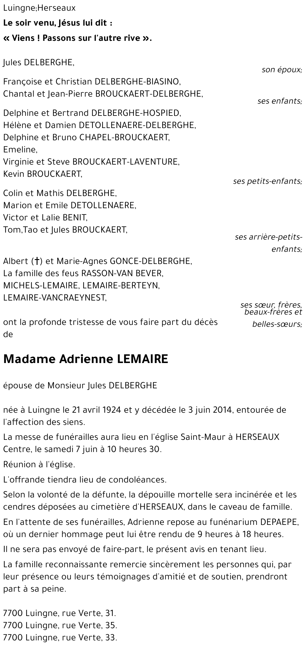 Adrienne LEMAIRE