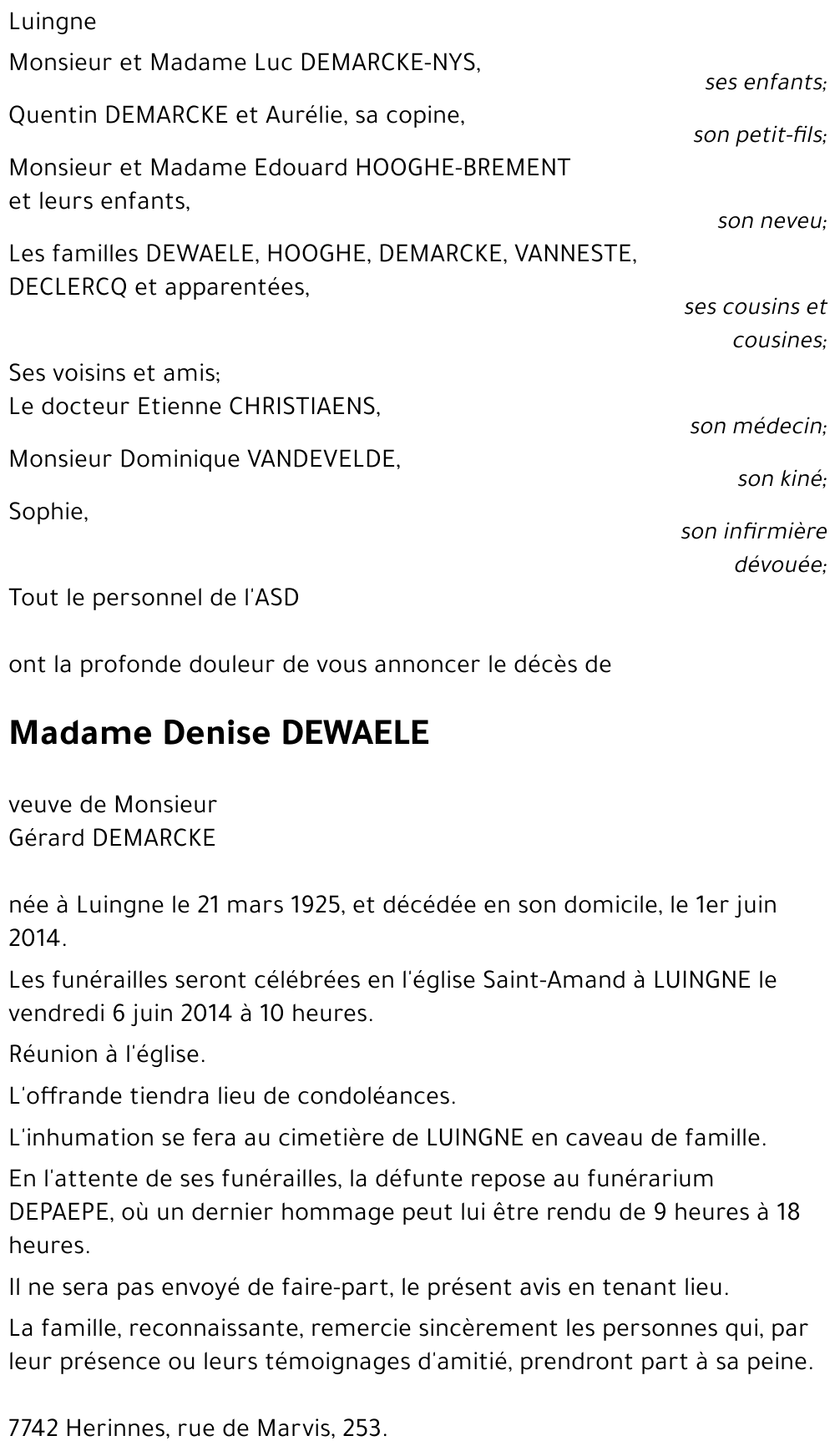 Denise DEWAELE