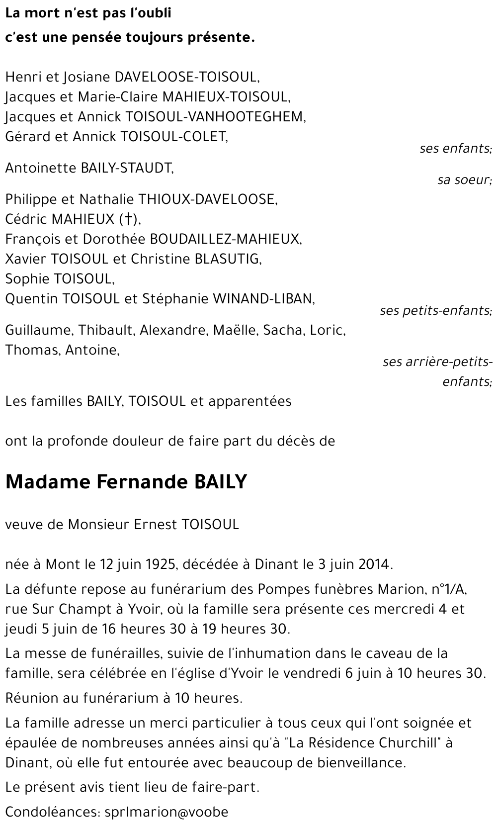 Fernande BAILY