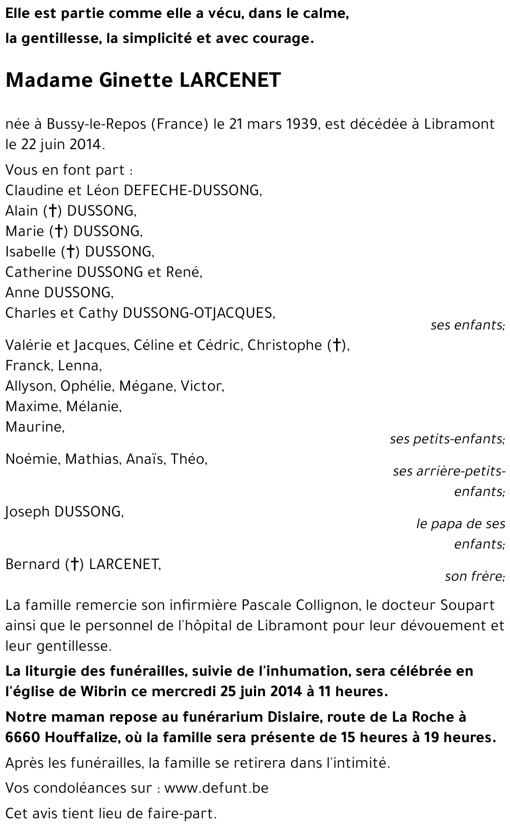 Ginette LARCENET