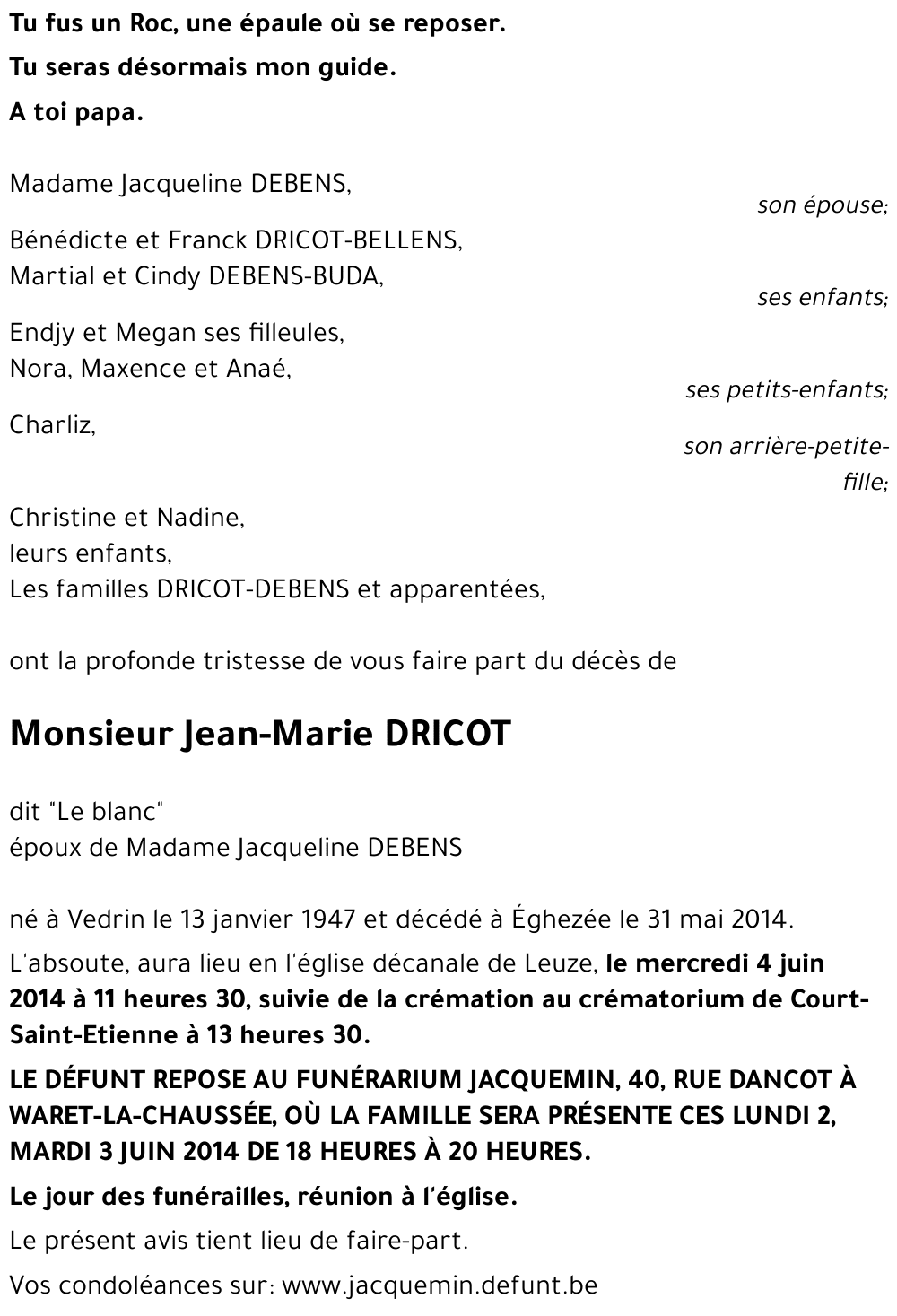Jean-Marie DRICOT