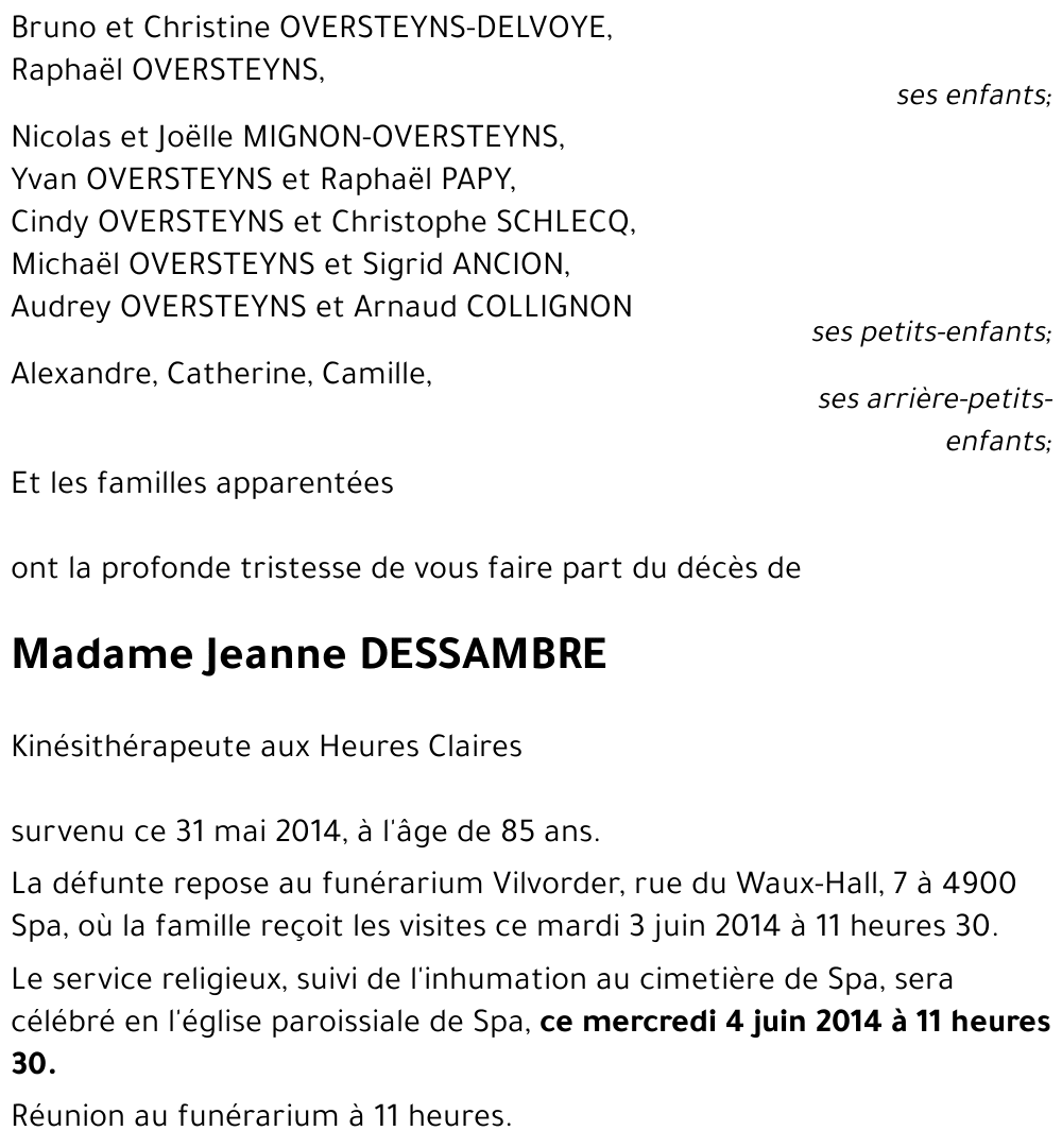 Jeanne DESSAMBRE