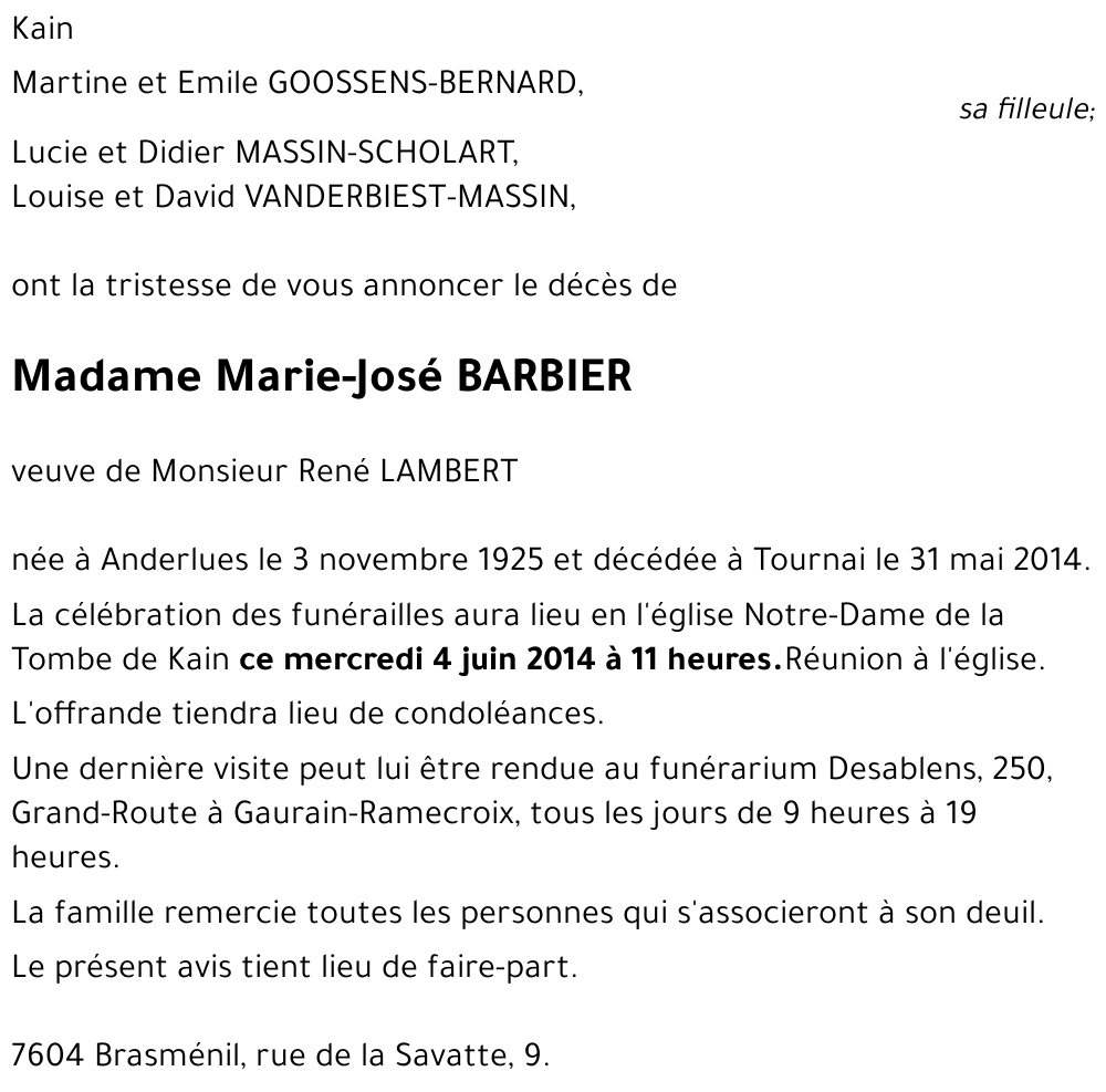 Marie-José BARBIER