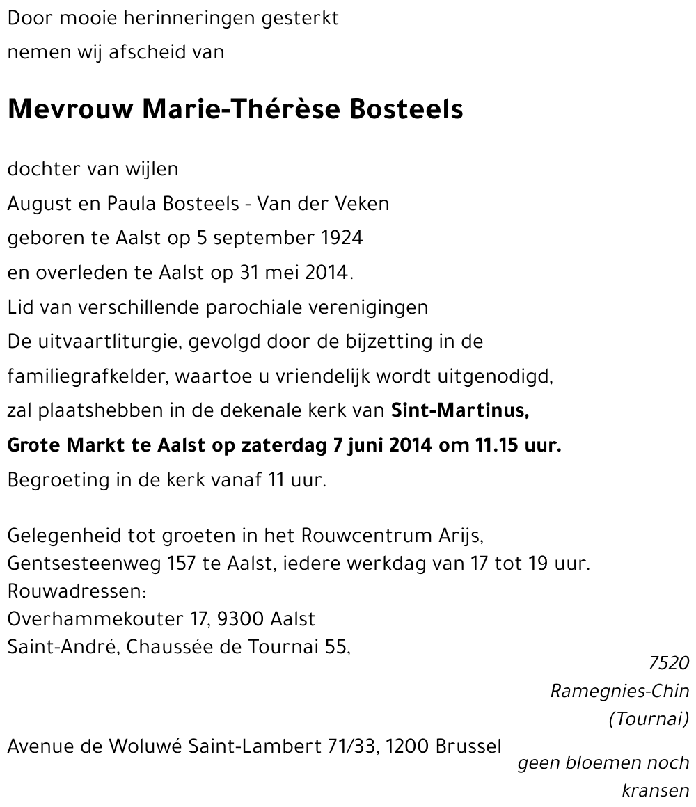 Marie-Thérèse Bosteels