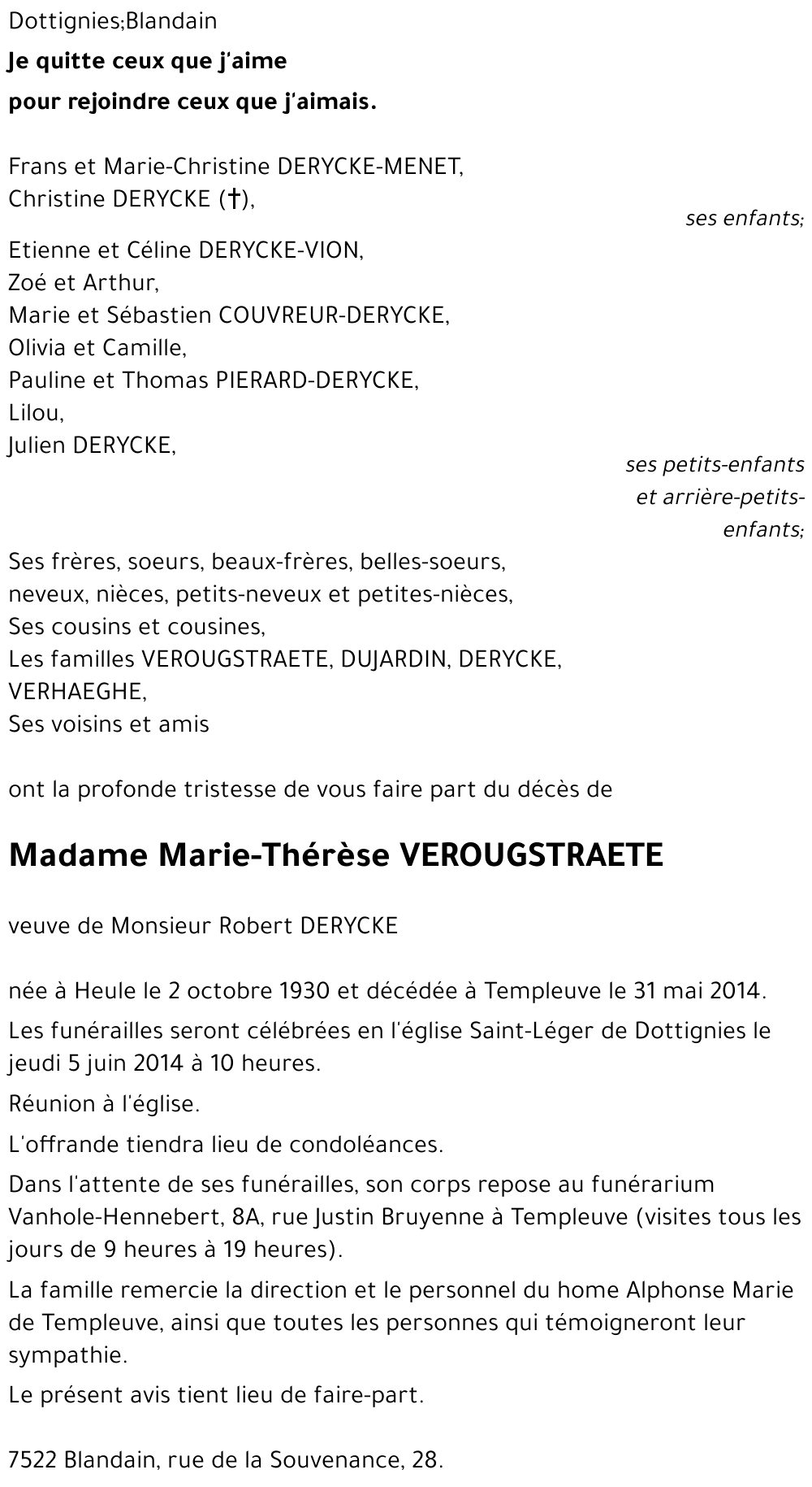 Marie-Thérèse VEROUGSTRAETE