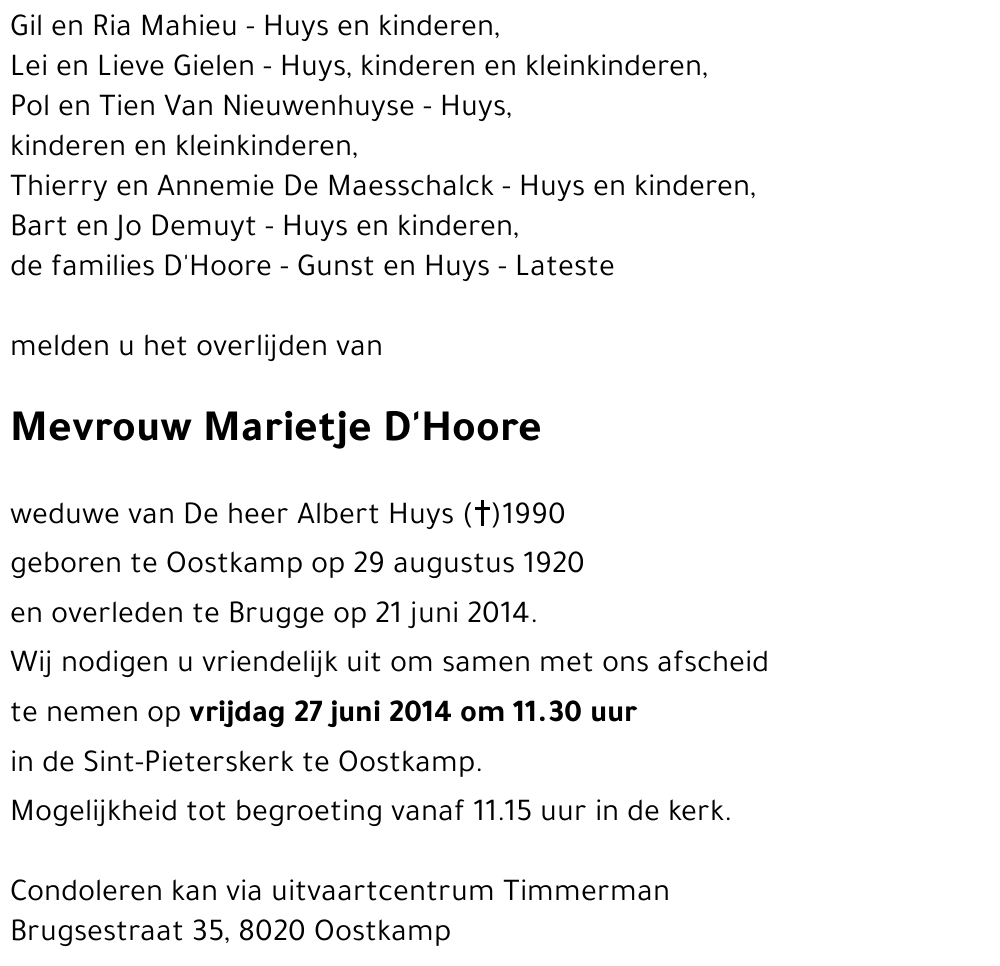 Marietje D'Hoore