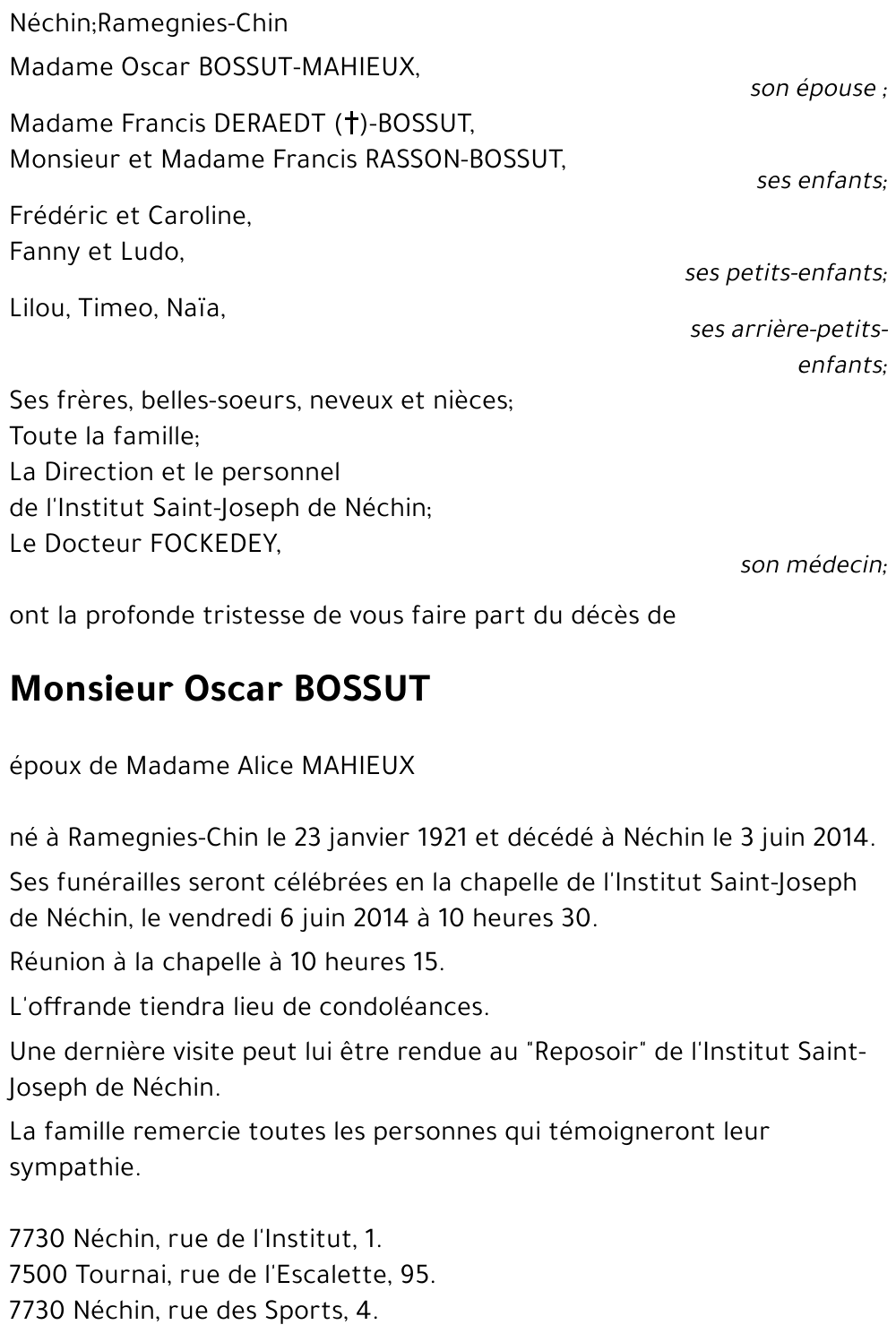 Oscar BOSSUT