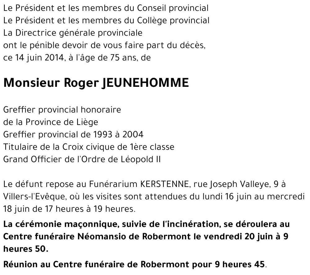 Roger JEUNEHOMME