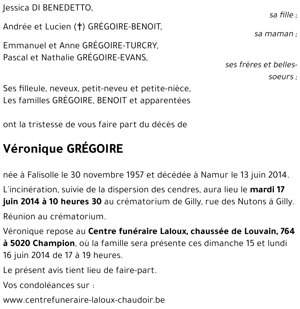 Véronique GRÉGOIRE