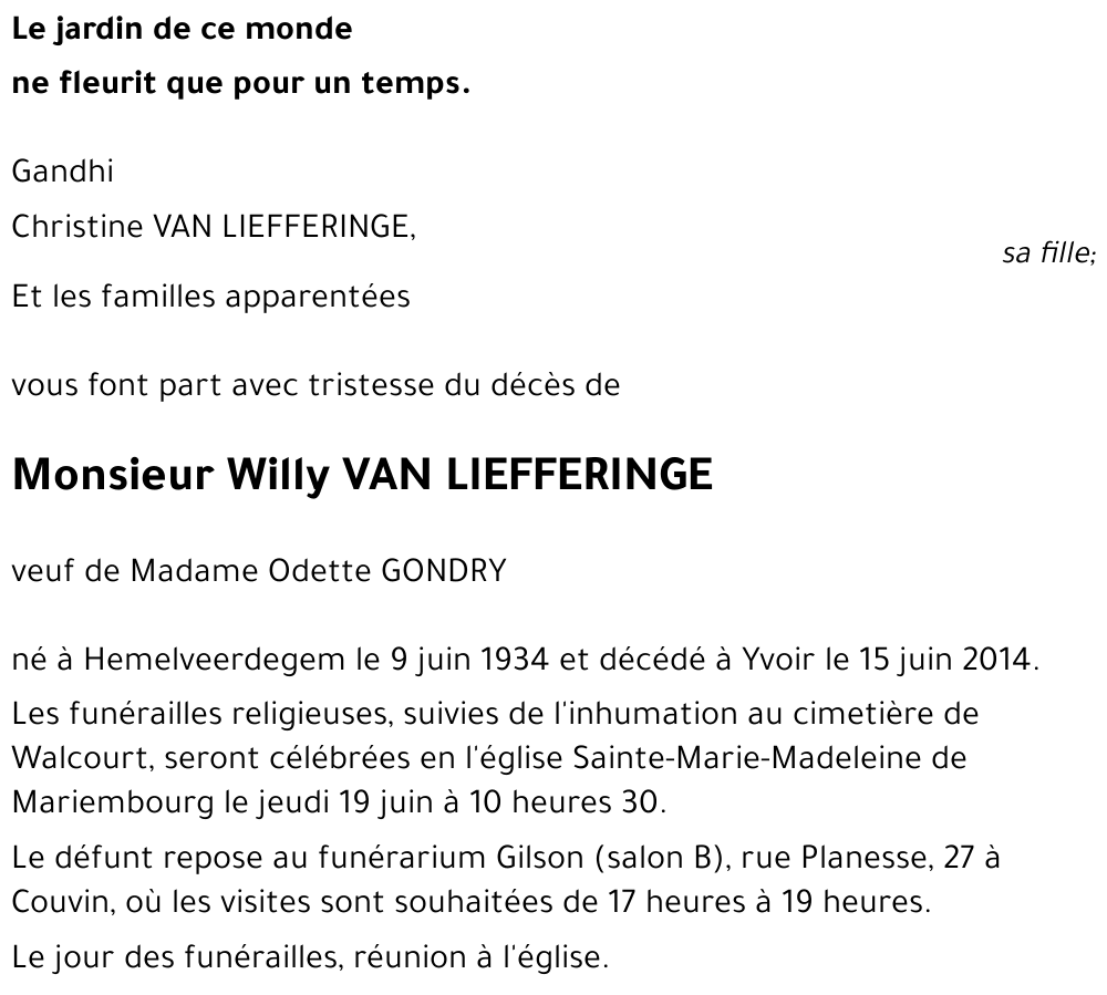 Willy VAN LIEFFERINGE