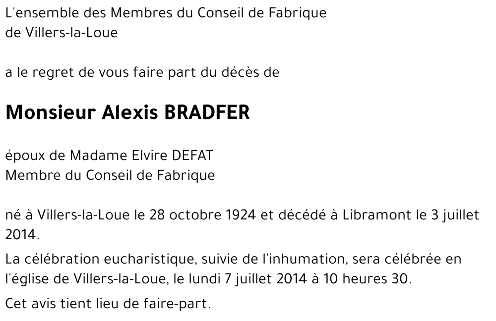Alexis BRADFER