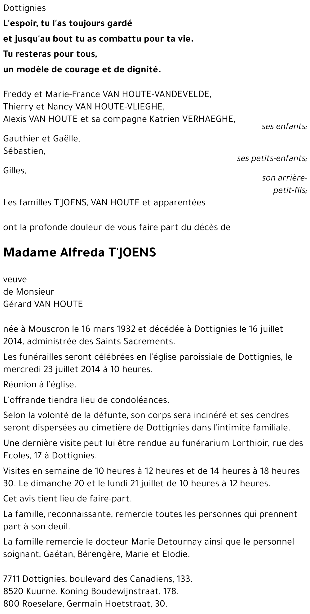 Alfreda T'JOENS