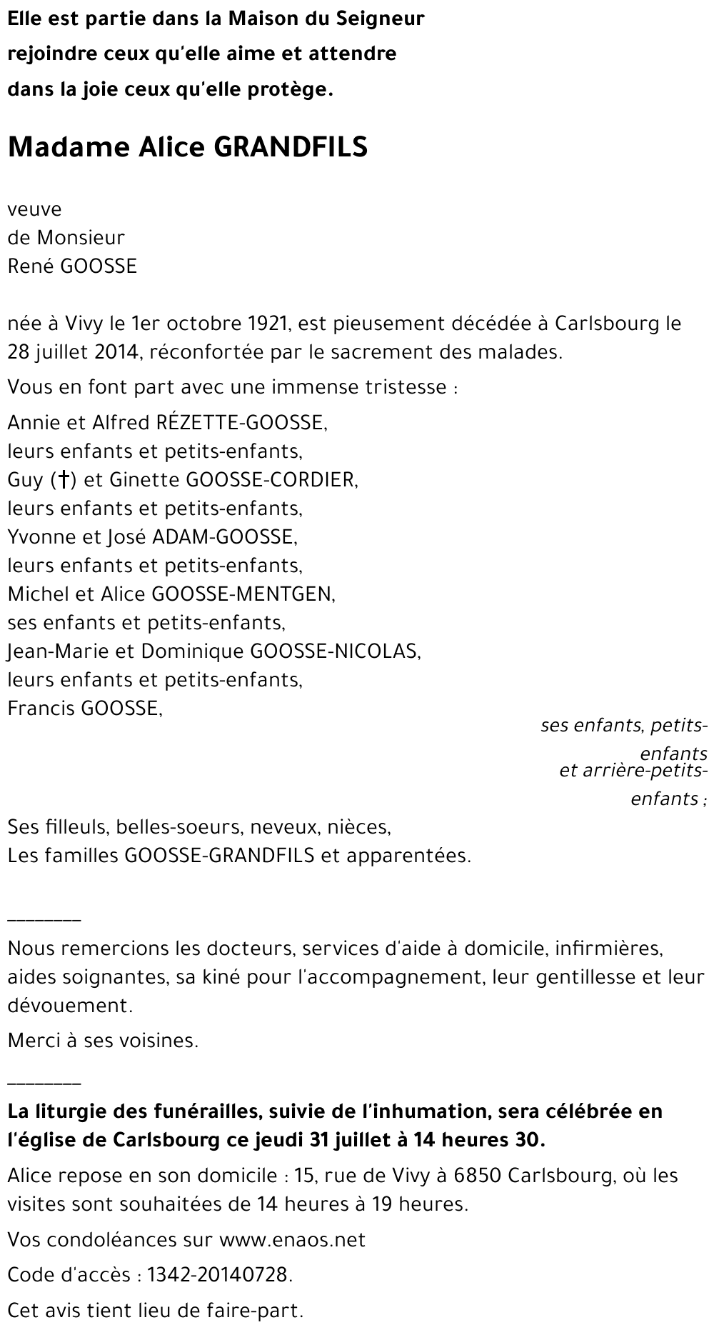 Alice GRANDFILS