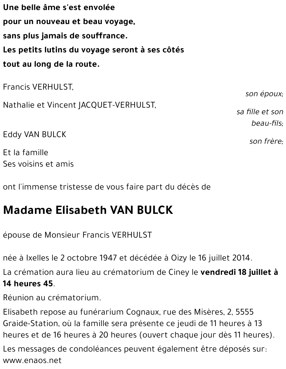 Elisabeth VAN BULCK