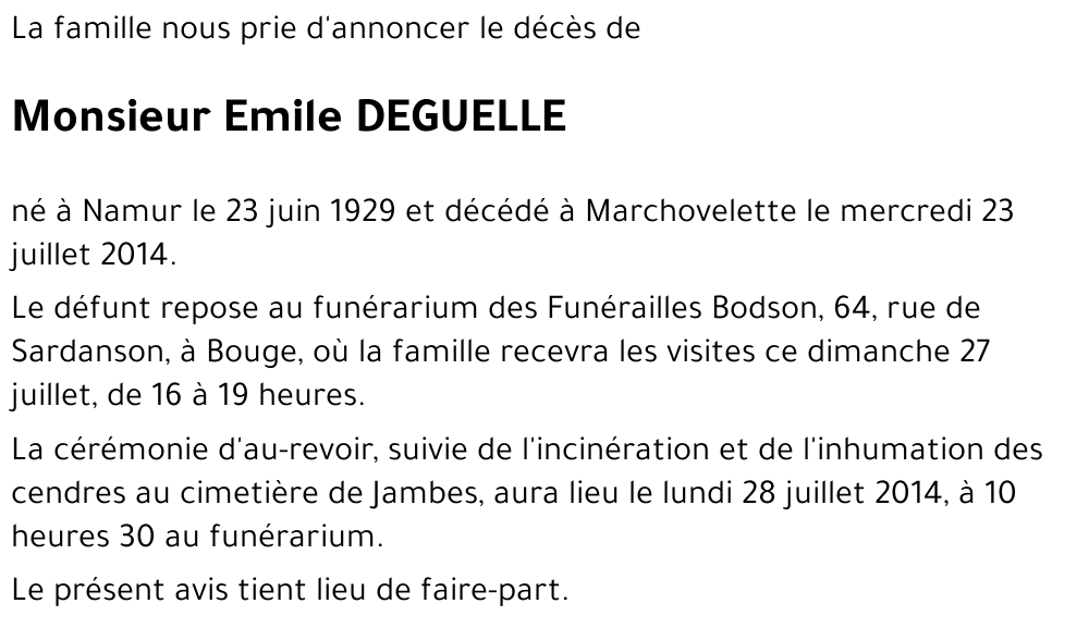 Emile DEGUELLE