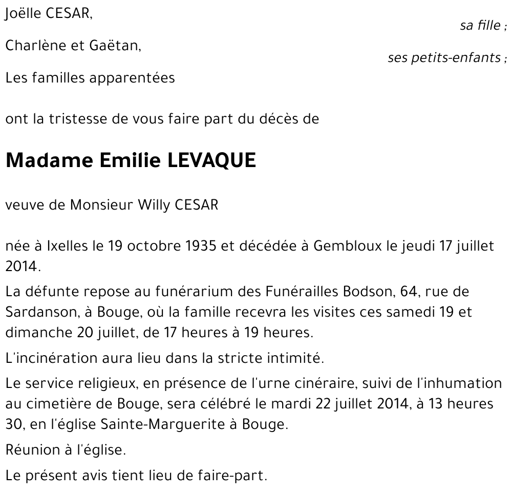 Emilie LEVAQUE