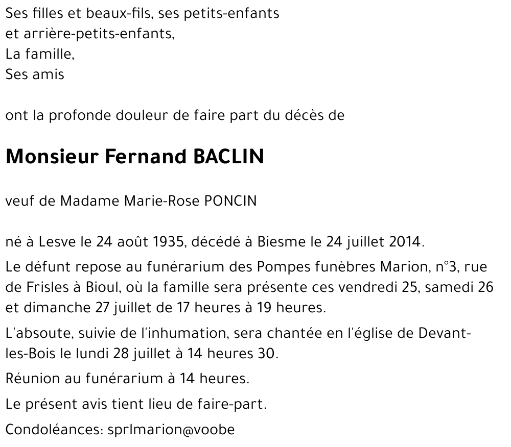 Fernand BACLIN