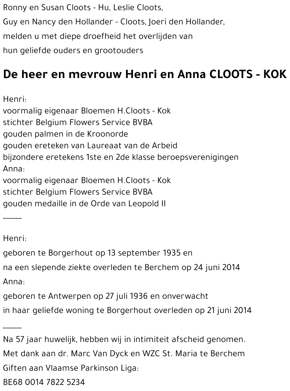 Henri en Anna CLOOTS - KOK