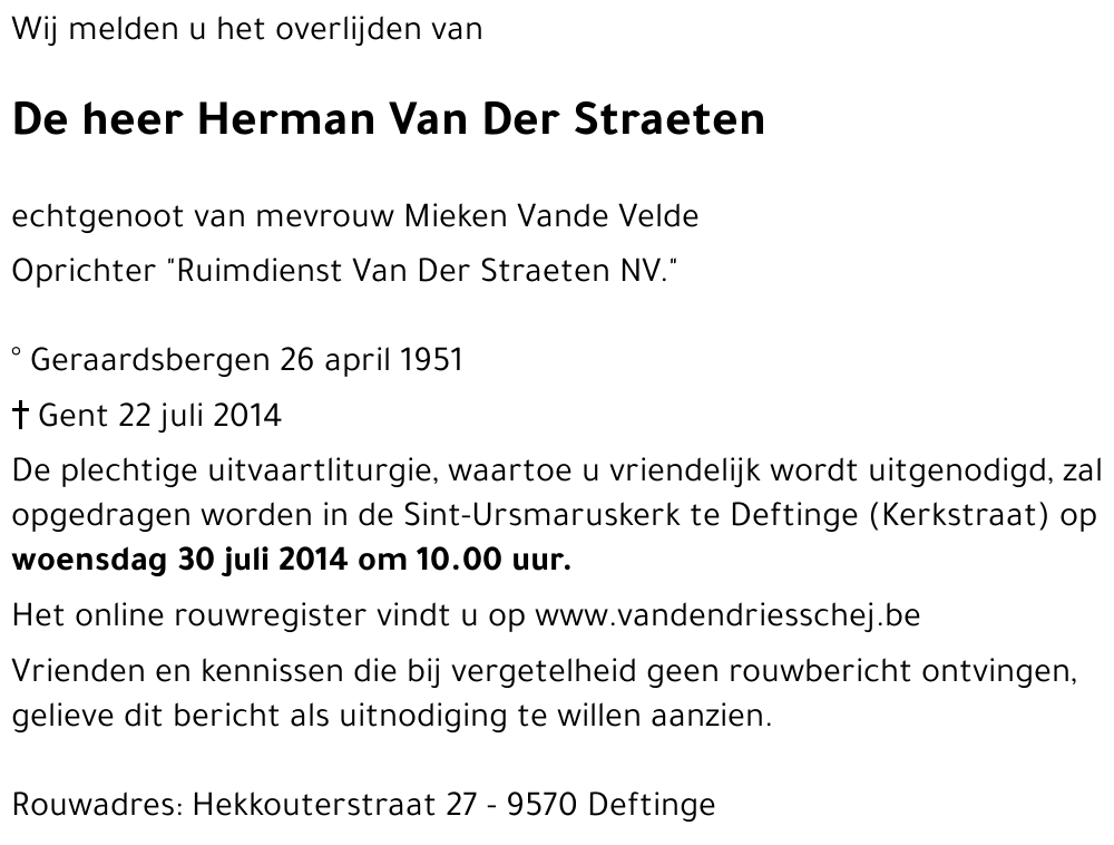 Herman Van Der Straeten