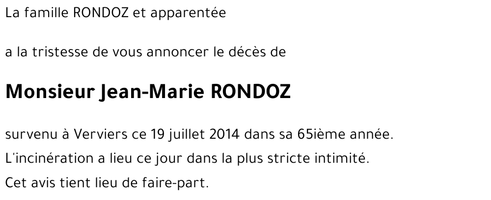 Jean-Marie RONDOZ