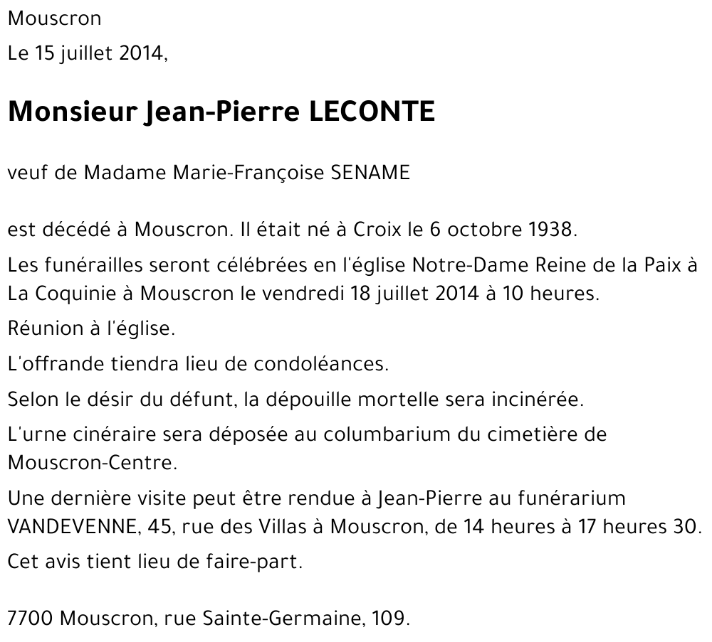 Jean-Pierre LECONTE
