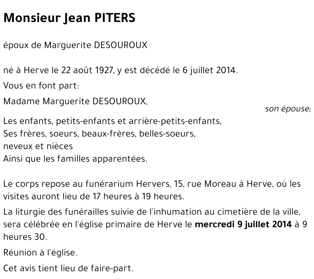 Jean PITERS