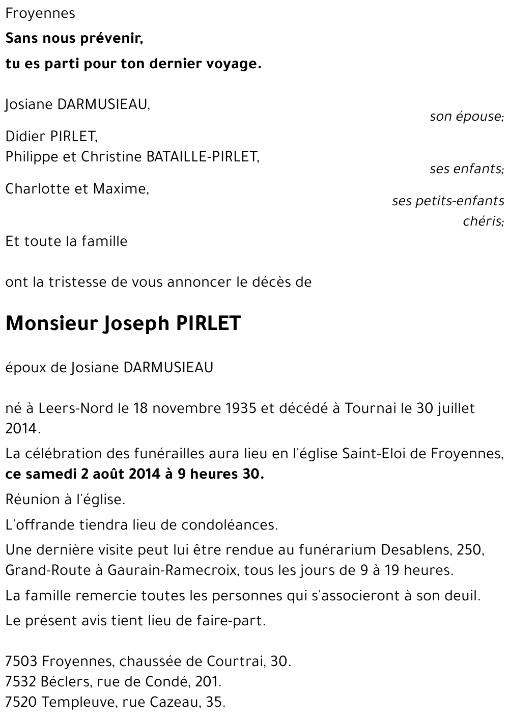 Joseph PIRLET