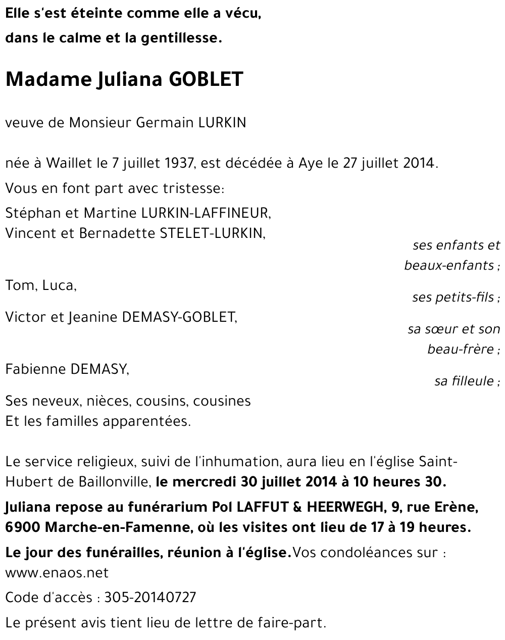 Juliana GOBLET