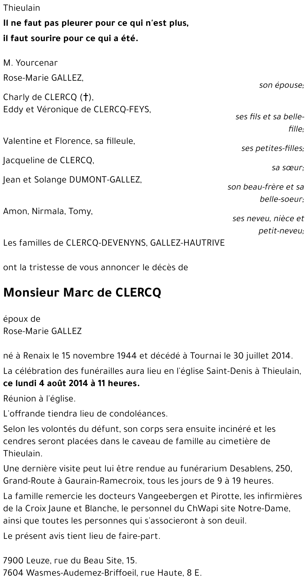 Marc de CLERCQ