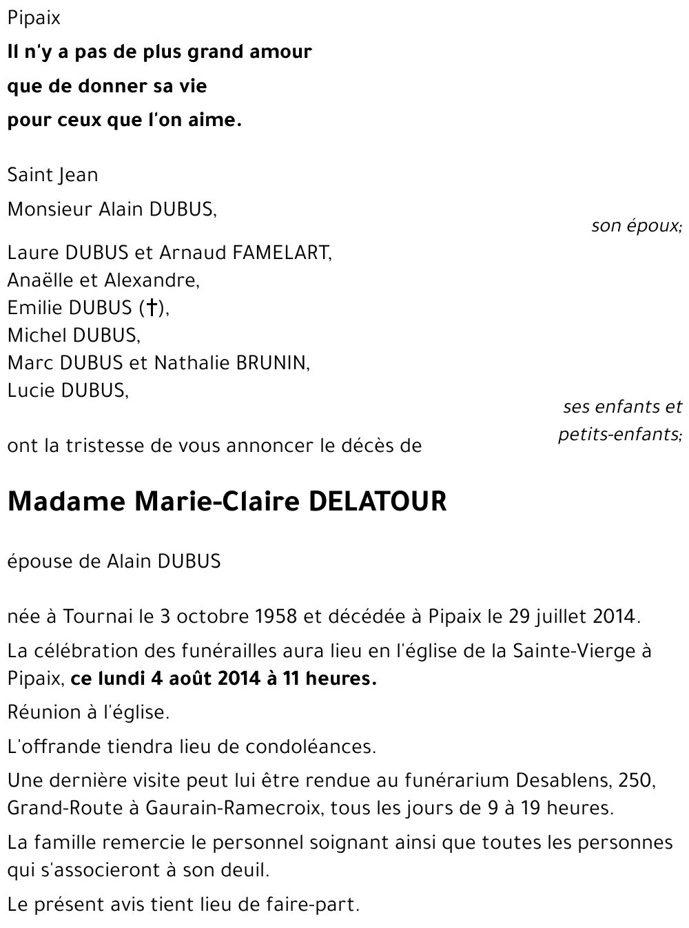 Marie-Claire DELATOUR