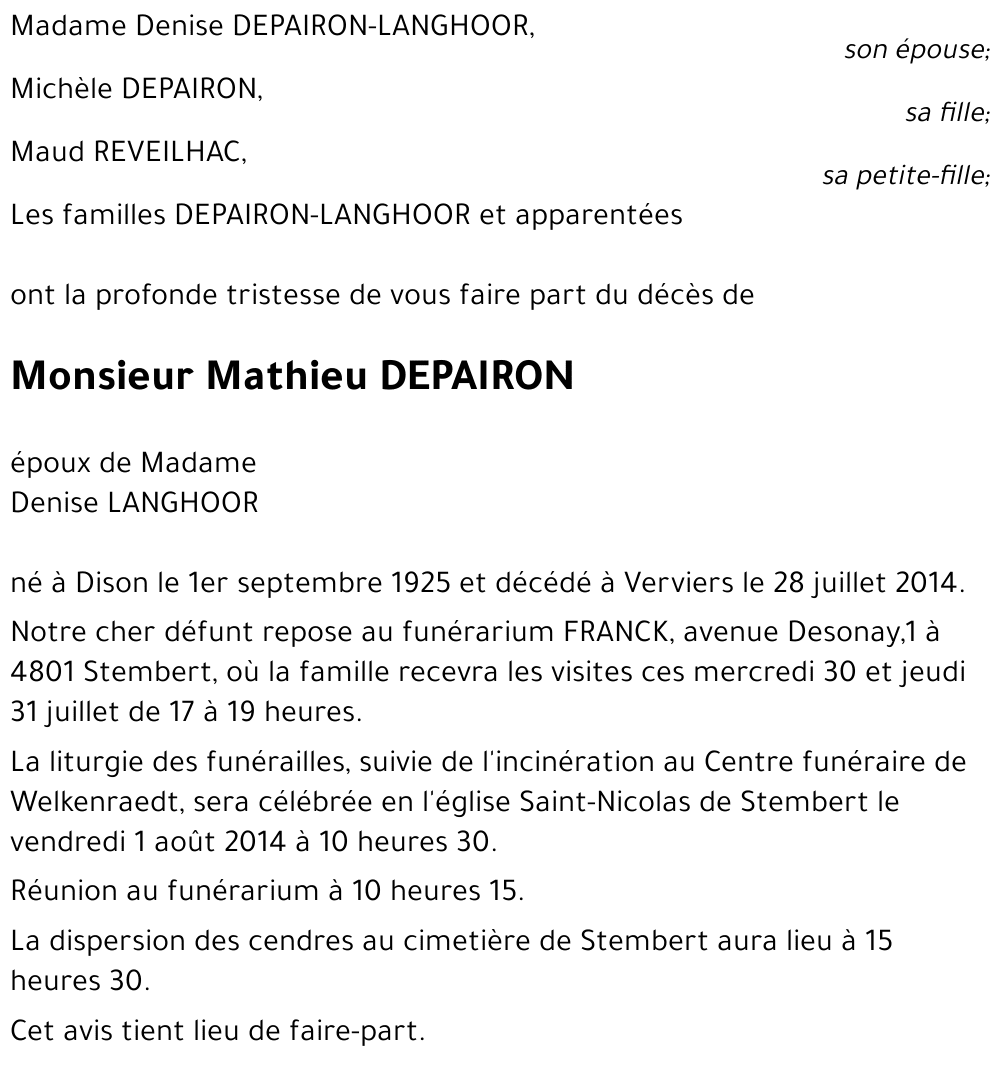 Mathieu DEPAIRON