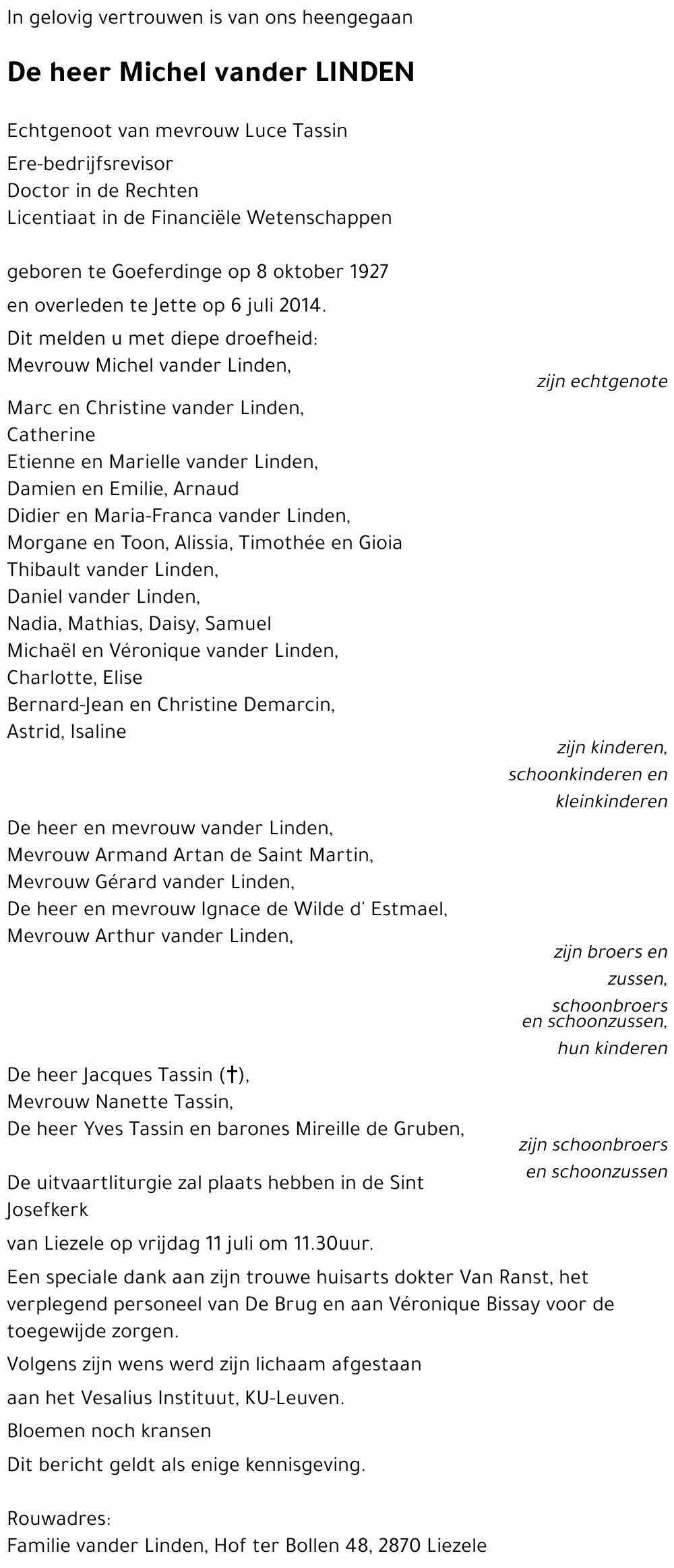 Michel vander LINDEN