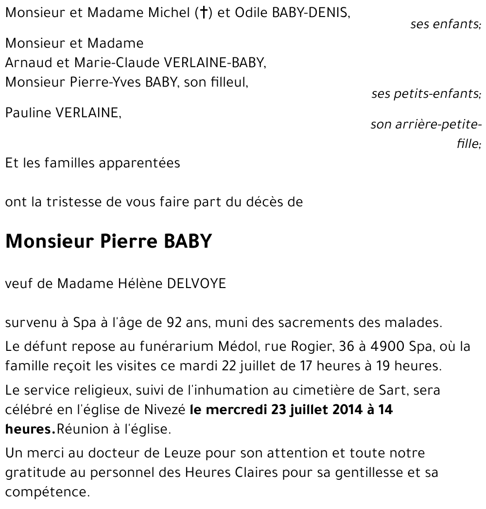 Pierre BABY