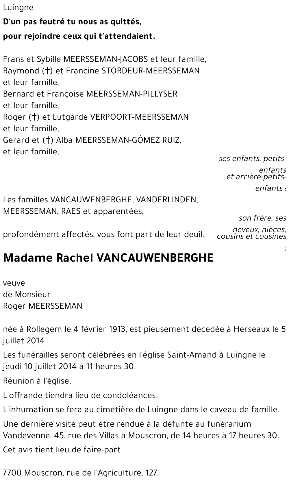 Rachel VANCAUWENBERGHE