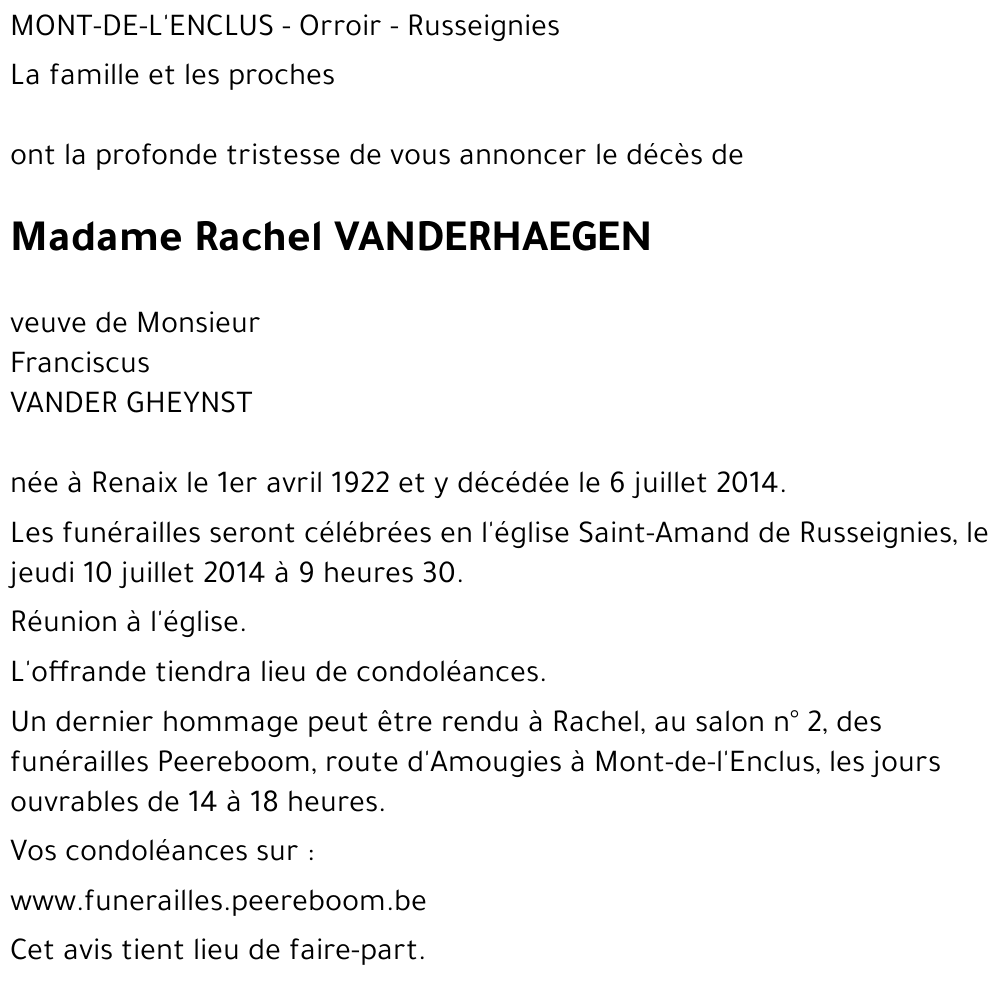 Rachel VANDERHAEGEN