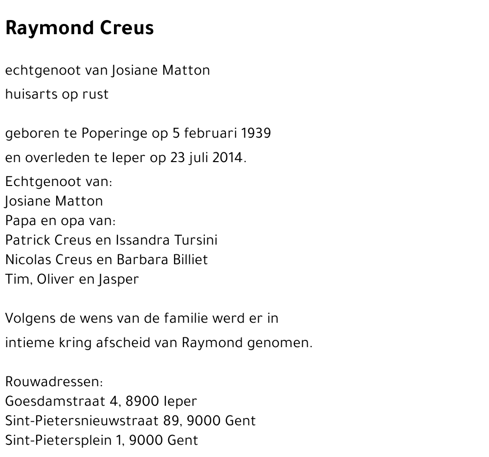 Raymond Creus