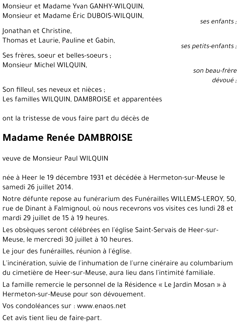 Renée DAMBROISE