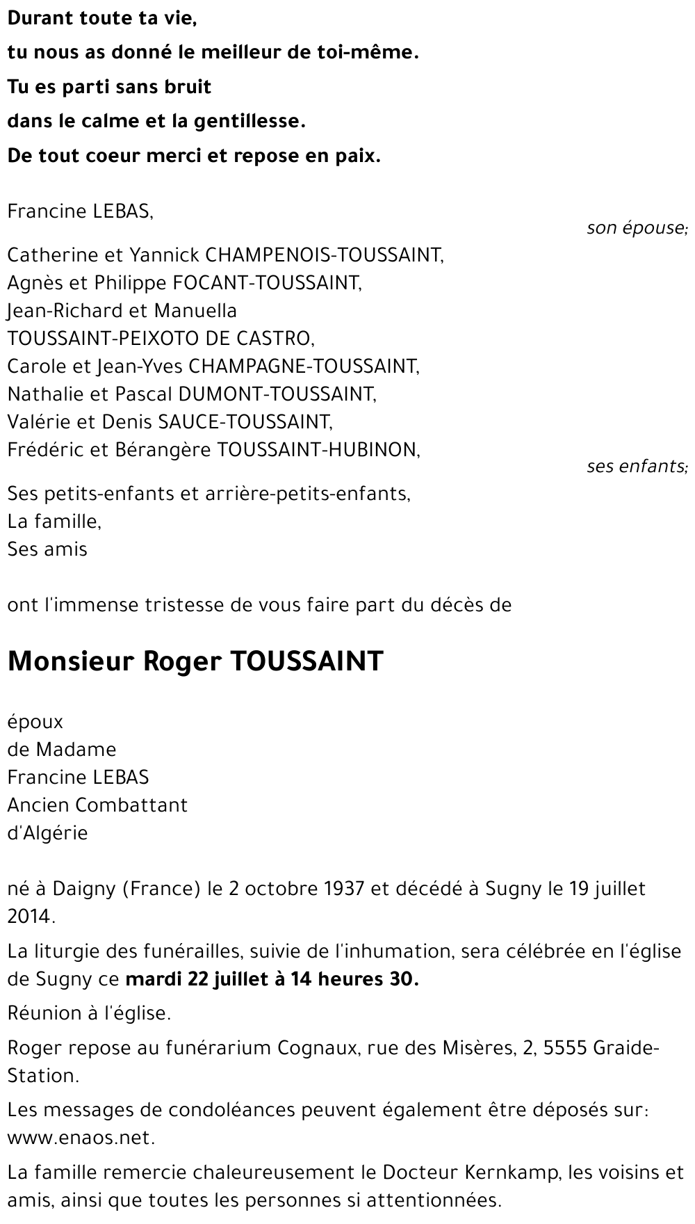 Roger TOUSSAINT
