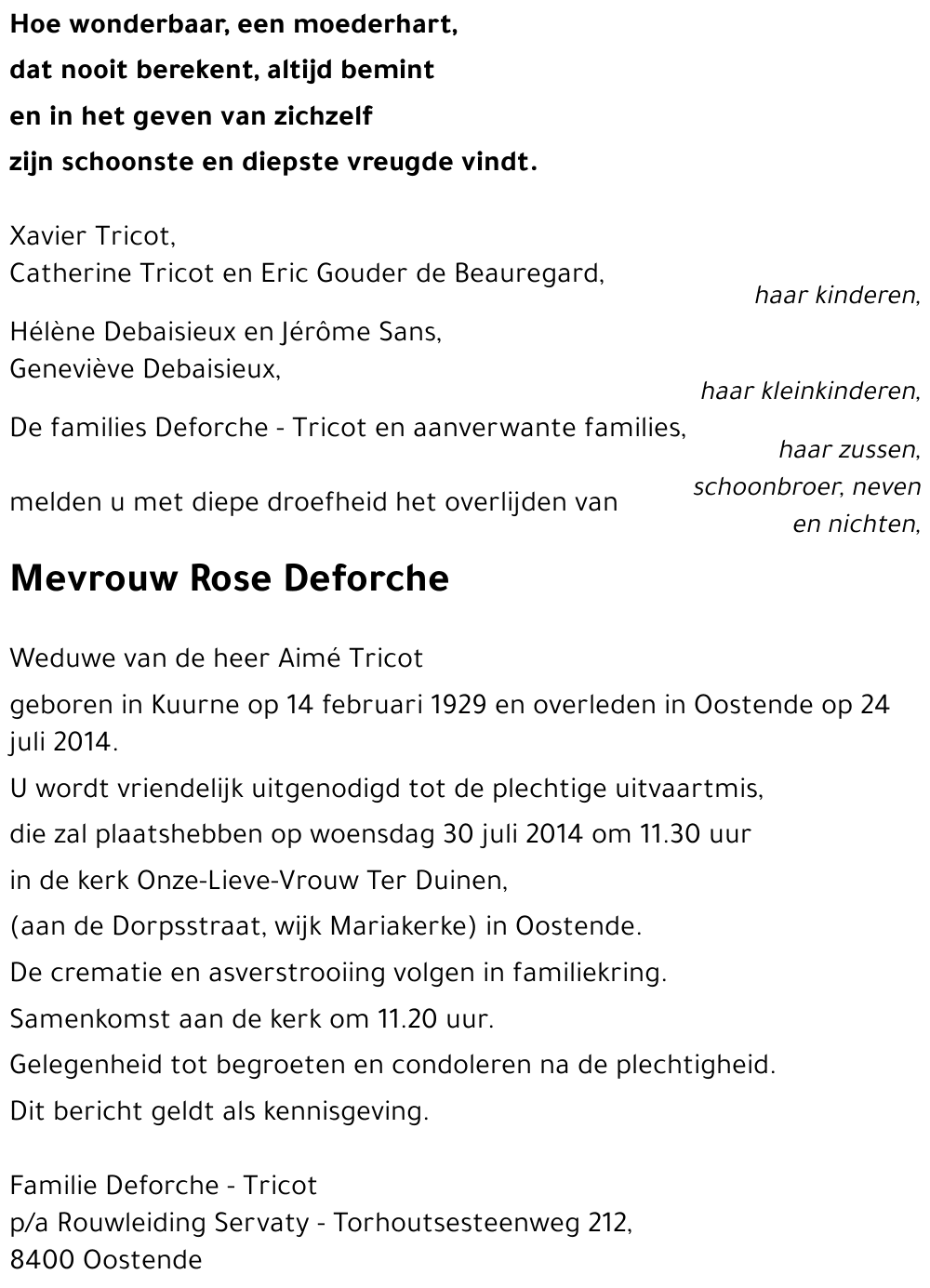 Rose Deforche